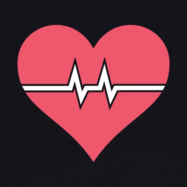 Cute Nurse Heart & Heartbeat by MeatMan